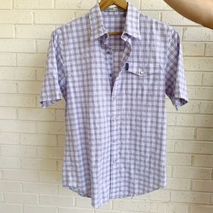 Criquet Men’s Performance Polo- Purple Check
